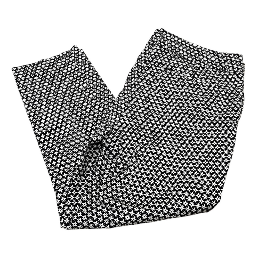 LOFT by Ann Taylor Marissa Skinny Black & White Geo Print Ankle Pants, Size 16 - Picture 3 of 12